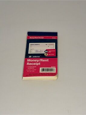 Adams Money/Rent Receipt Book in Pink and Navy Blue
